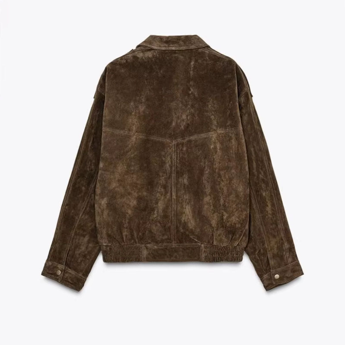 Women's Oversized Suede Bomber Jacket
