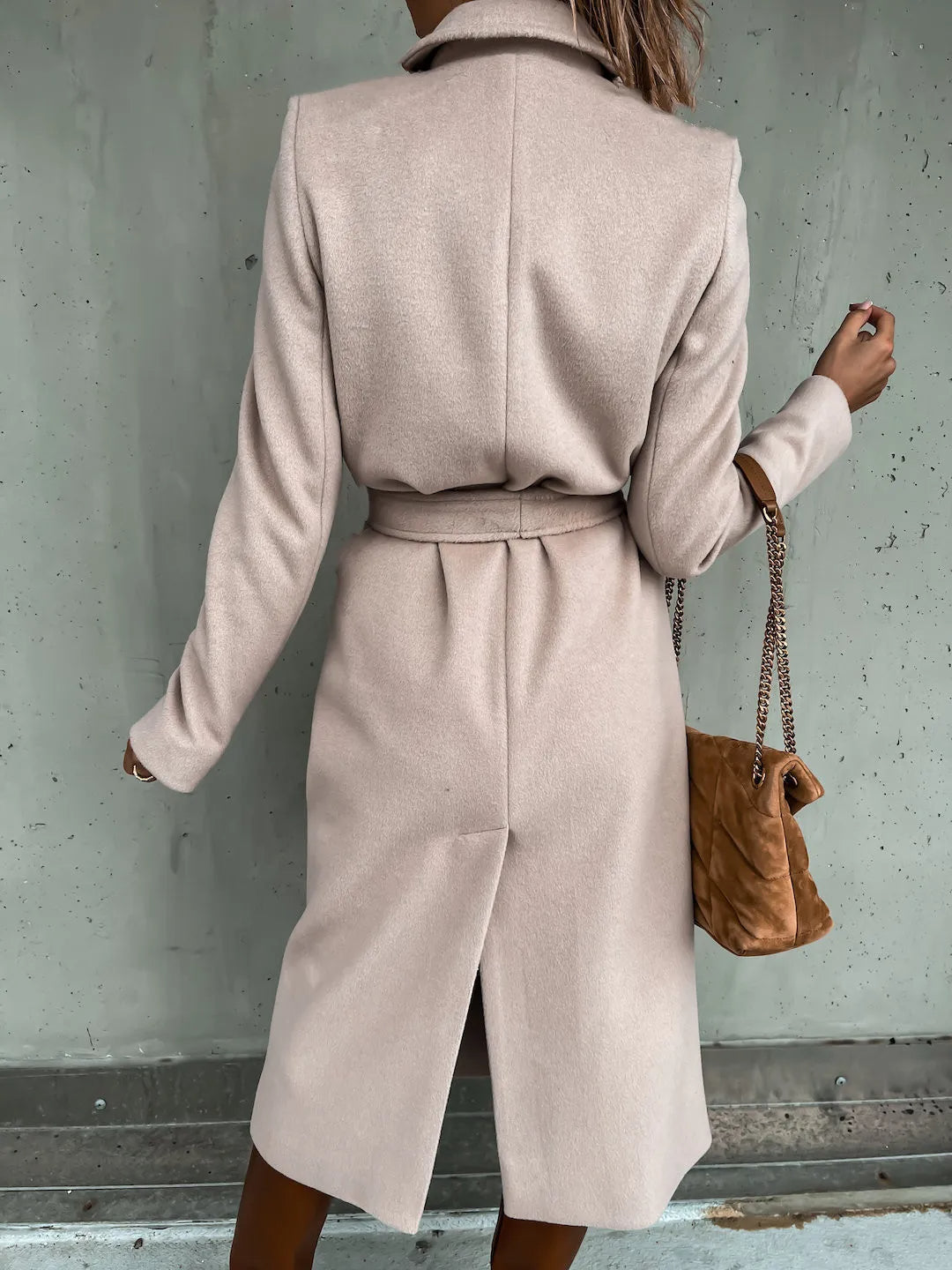 Women's Belted Wrap Wool Coat