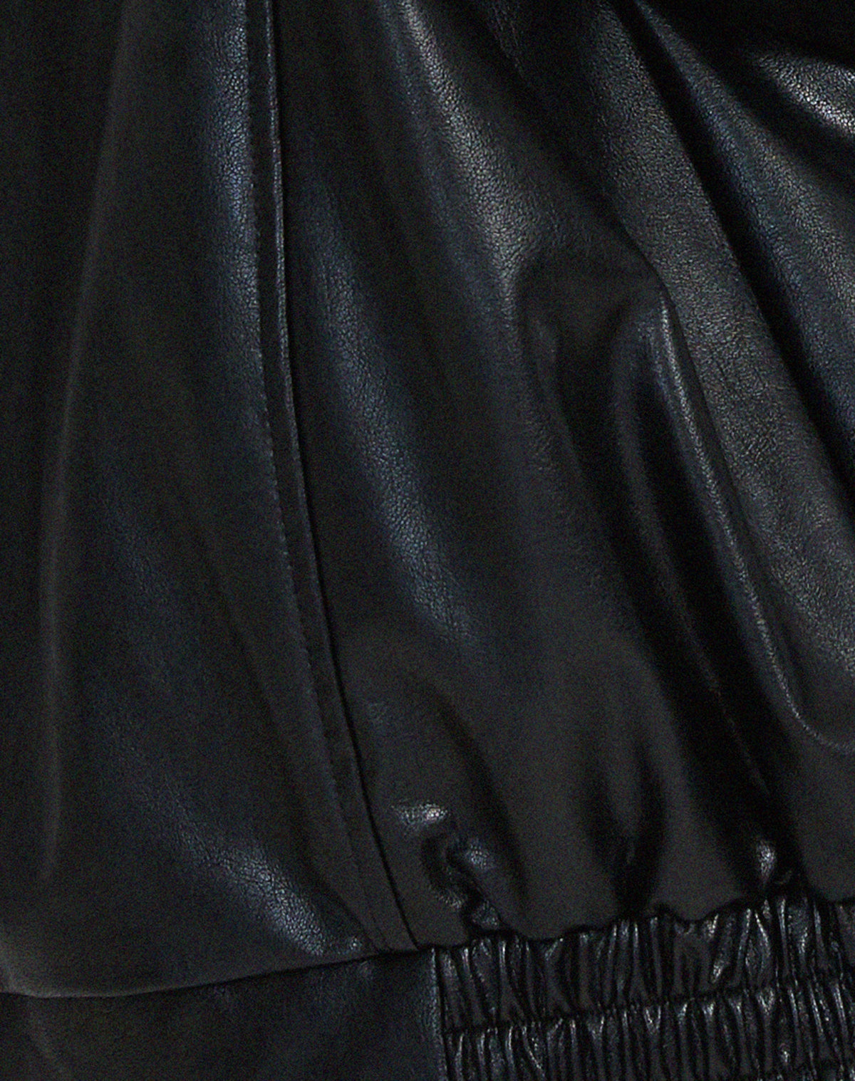 Women's Oversized Faux Leather Bomber Jacket