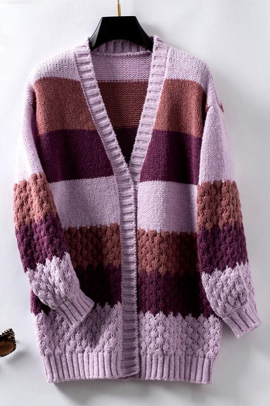 Women's Patterned Open Front Cardigan