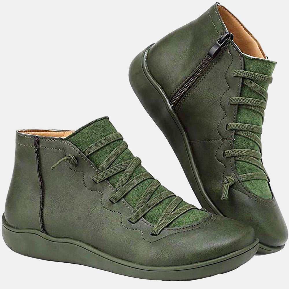 Women's Lace Up Side Zip Ankle Boots