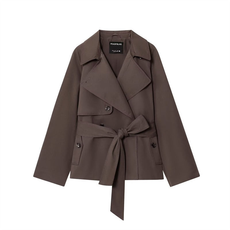 Women's Short Double Breasted Trench Coat