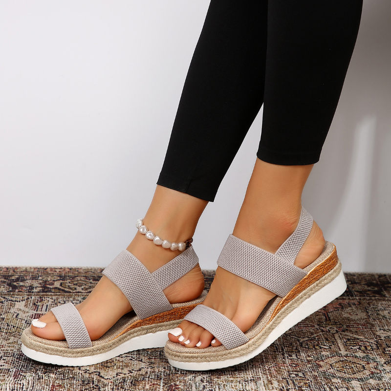 Effortless Espadrille Wedge Sandal for Women with Crisscross Ankle Strap Platform Style