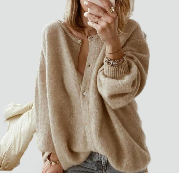 Women's Oversized Button Front Cardigan
