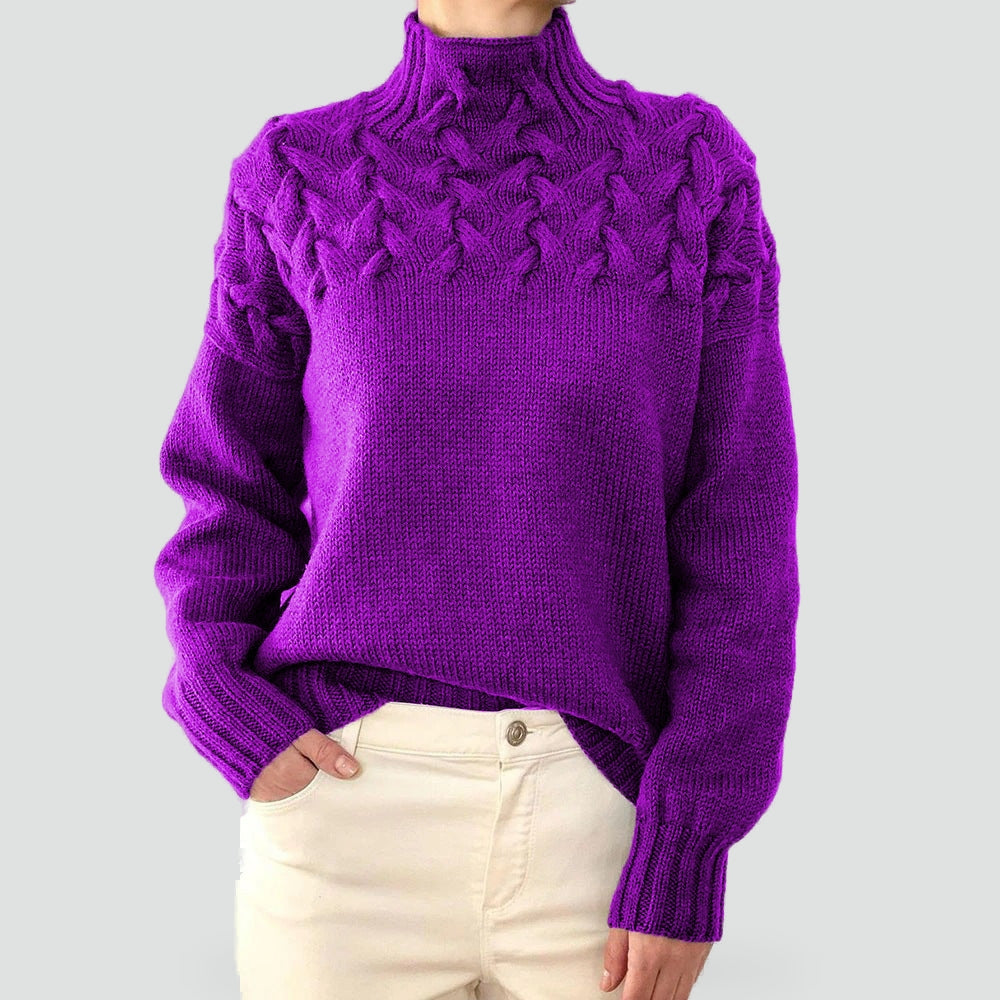 Women's Cable Knit Turtleneck Sweater