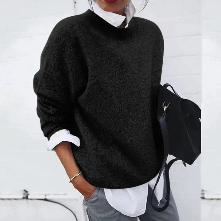 Women's Relaxed Knit Crew Neck Sweater