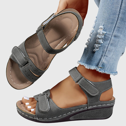 Comfortable Wedge Sandal for Women with Ankle Strap Open Toe Cushioned Relaxed Style