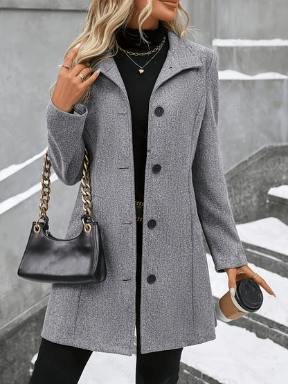 Women's Plaid Stand Collar Wool Coat