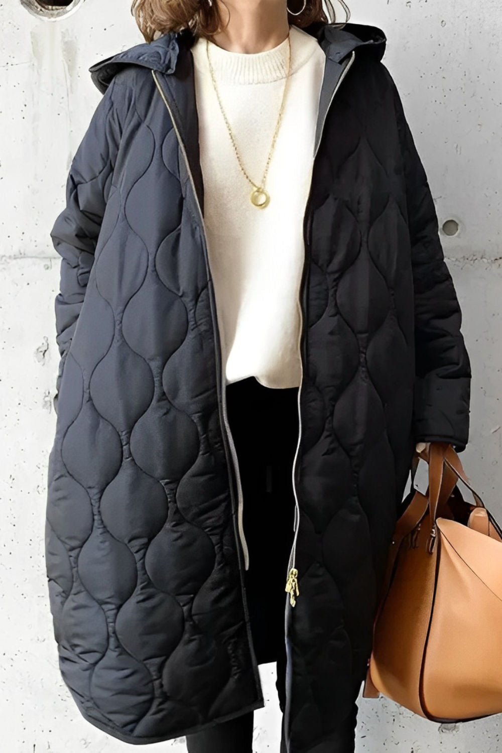 Women's Longline Hooded Quilted Parka