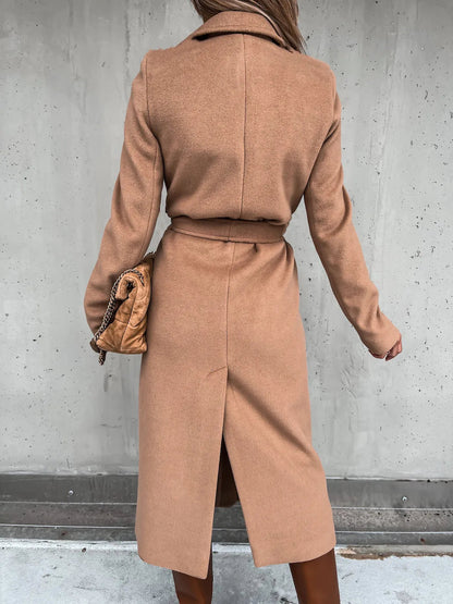 Women's Belted Wrap Wool Coat