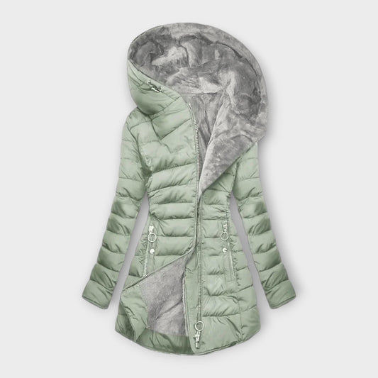 Women's Faux Fur Lined Hooded Quilted Coat