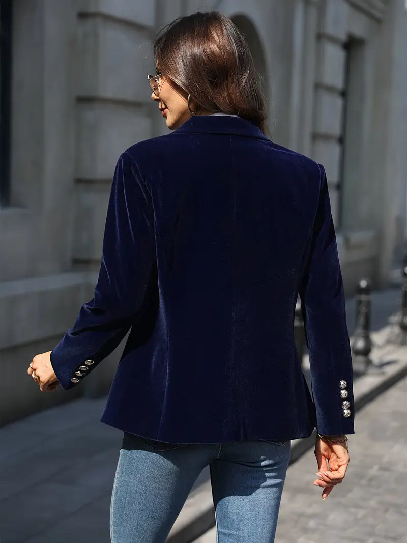 Women's Velvet Peak Lapel Blazer