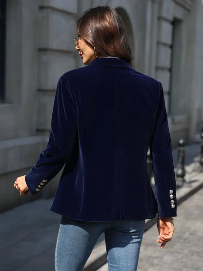 Women's Velvet Peak Lapel Blazer