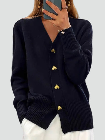 Women's Button Front V Neck Cardigan
