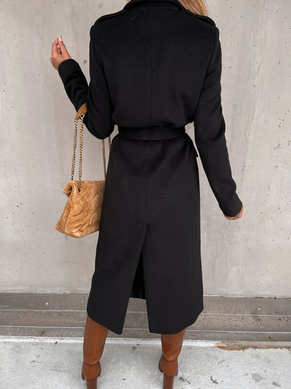 Women's Belted Wrap Wool Coat