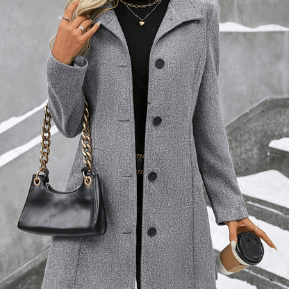 Women's Plaid Stand Collar Wool Coat