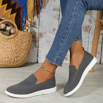 Comfortable Knit Slip On Sneaker for Women with Round Toe Platform Sole Casual Style