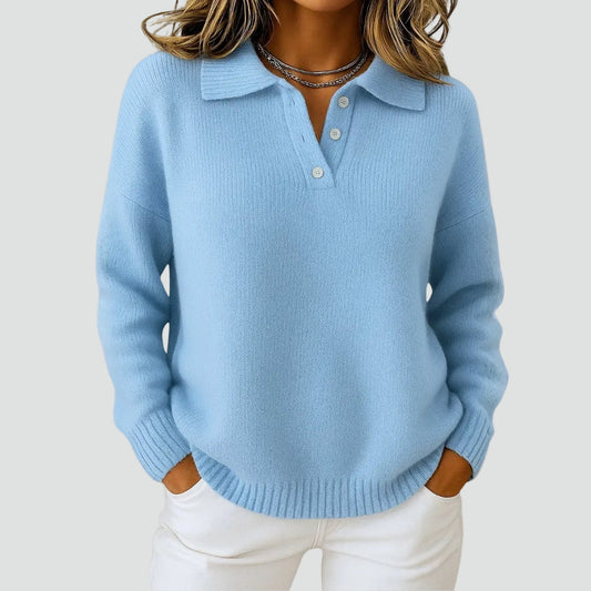 Women's Knit Polo Collar Sweater