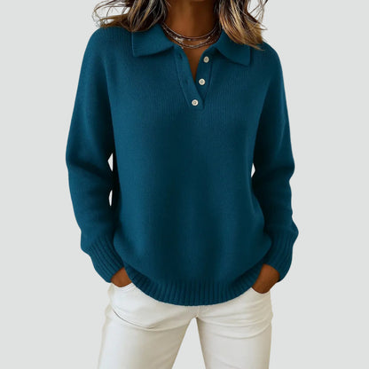 Women's Knit Polo Collar Sweater