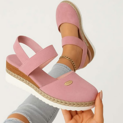 Effortless Espadrille Wedge Sandal for Women with Closed Toe Slingback Braided Jute Platform Style