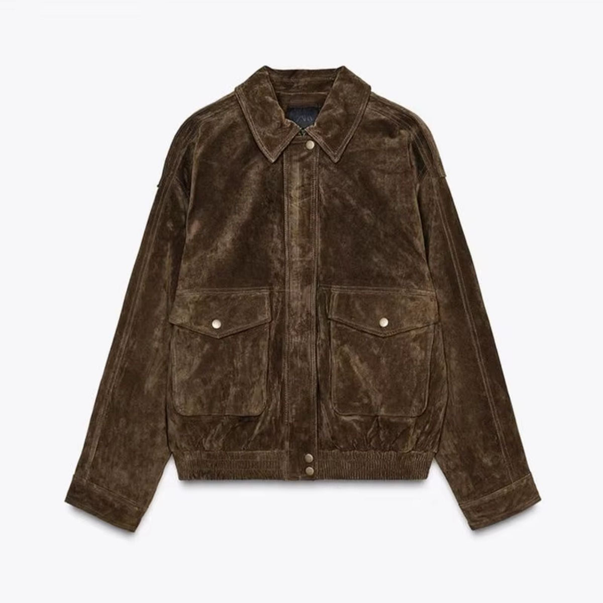 Women's Oversized Suede Bomber Jacket