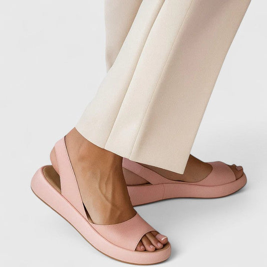 Effortless Platform Wedge Sandal for Women with Slingback Strap Open Toe Cushioned Sole Casual Style