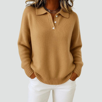 Women's Knit Polo Collar Sweater