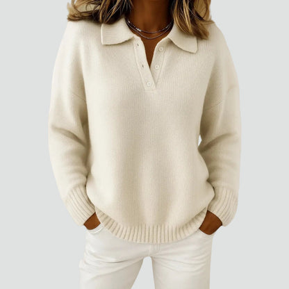Women's Knit Polo Collar Sweater