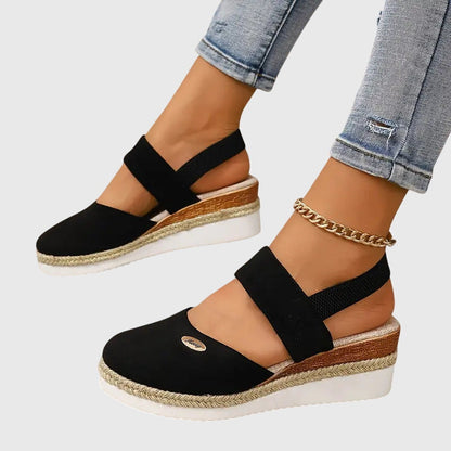 Effortless Espadrille Wedge Sandal for Women with Closed Toe Slingback Braided Jute Platform Style