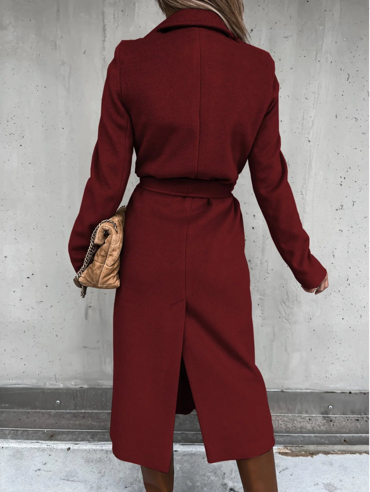 Women's Belted Wrap Wool Coat