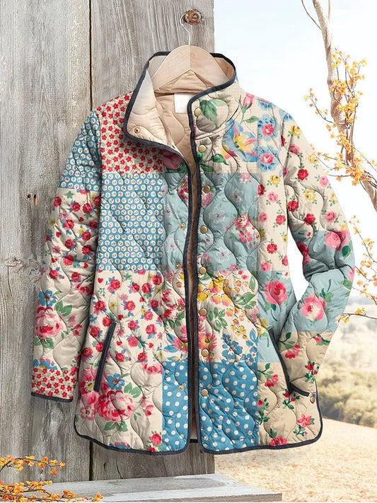 Women's Patterned Vintage Quilted Jacket