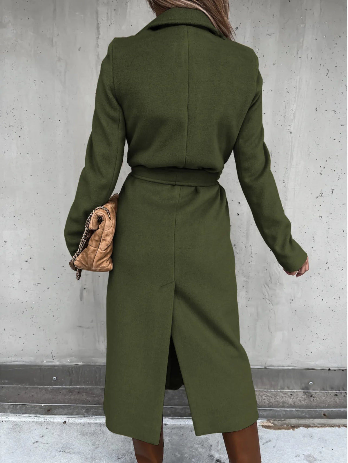 Women's Belted Wrap Wool Coat