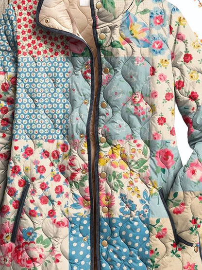 Women's Patterned Vintage Quilted Jacket