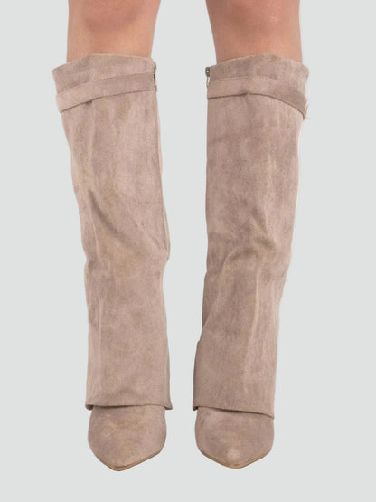 Women's Fold Over Wide Shaft Knee High Boots
