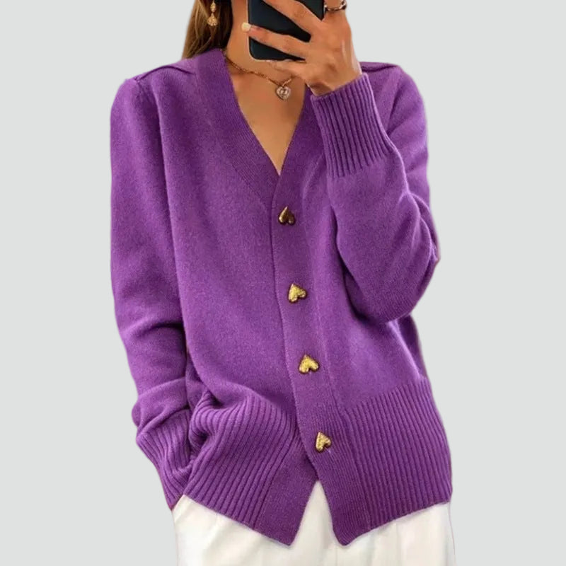 Women's Button Front V Neck Cardigan
