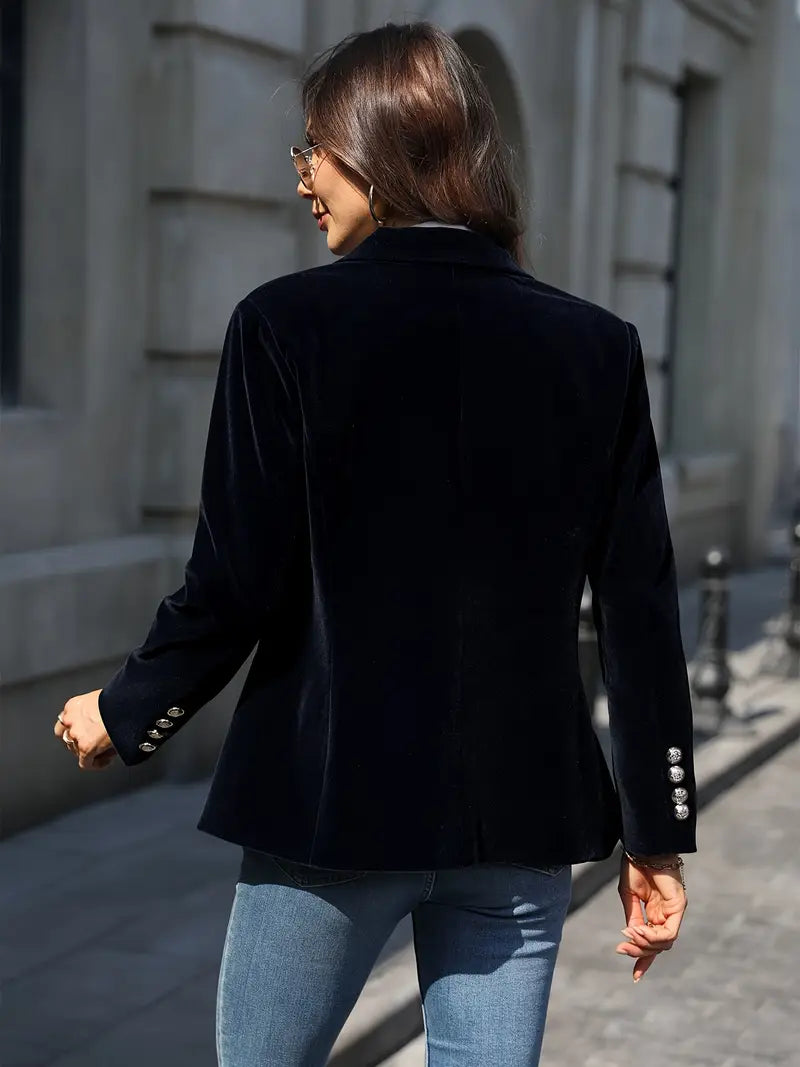 Women's Velvet Peak Lapel Blazer