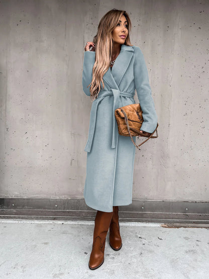 Women's Belted Wrap Wool Coat