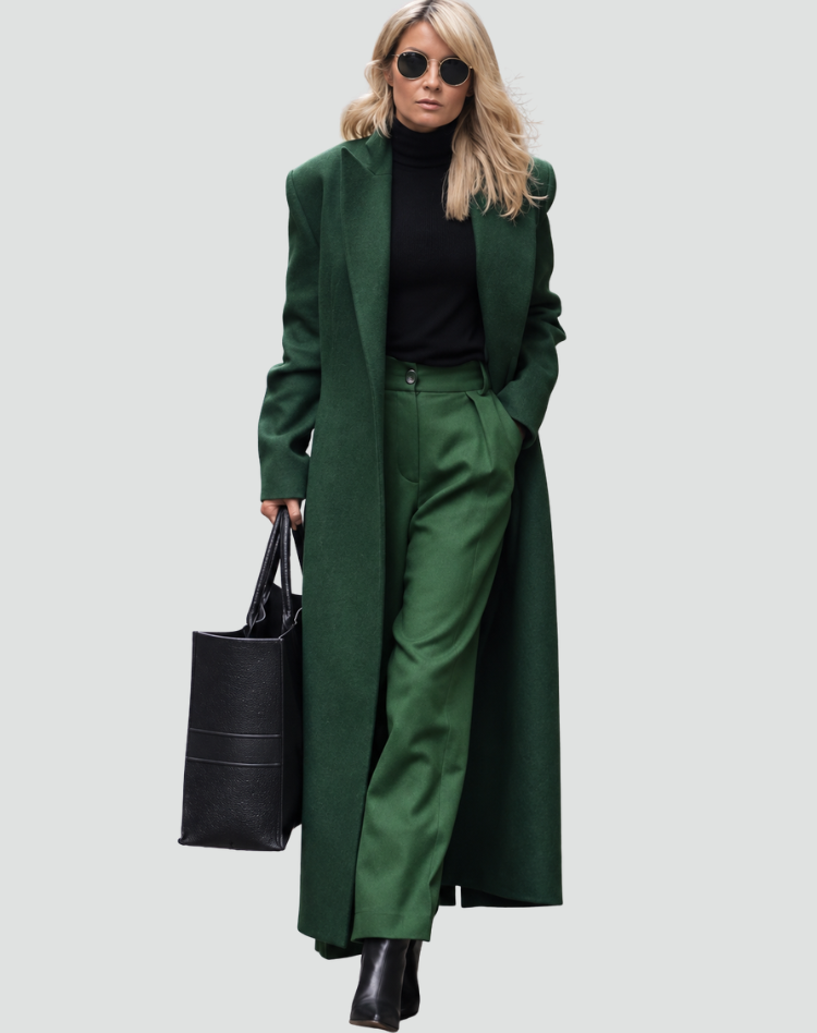 Women's Long Double Breasted Wool Coat