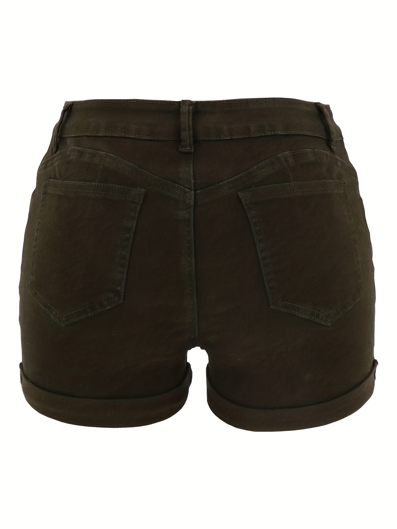 Effortless Distressed Denim Shorts for Women with High Waisted Cuffed Hem Casual Style