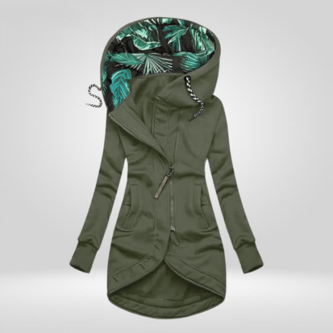 Women's Hooded Asymmetric Zip Parka