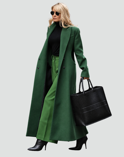 Women's Long Double Breasted Wool Coat