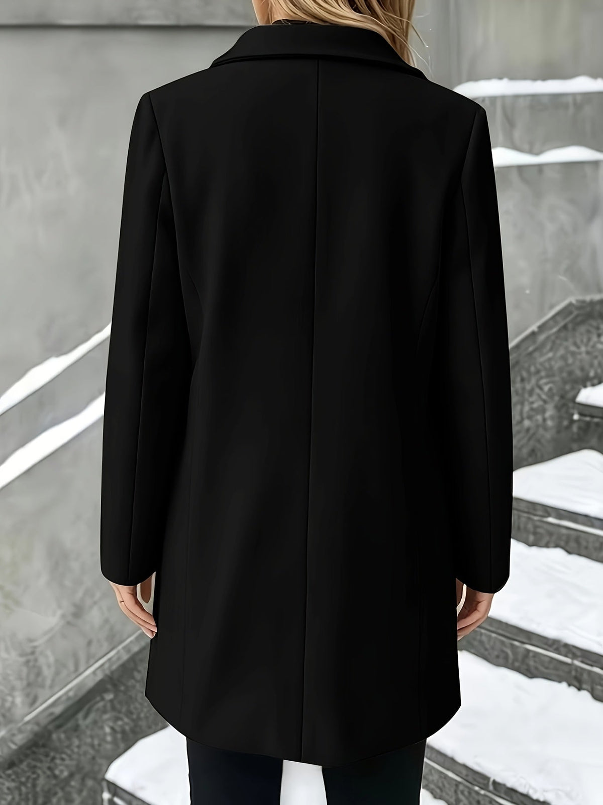 Women's Plaid Stand Collar Wool Coat