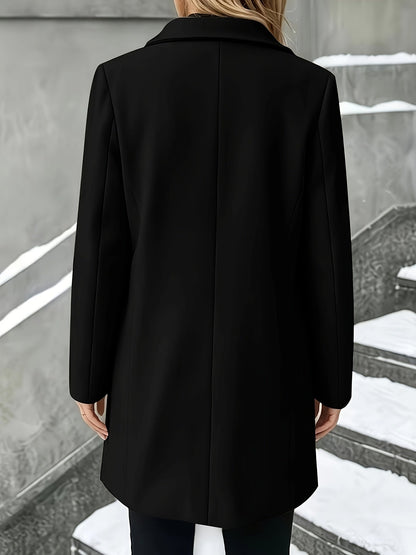 Women's Plaid Stand Collar Wool Coat
