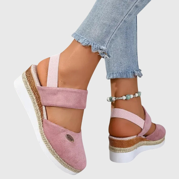 Effortless Espadrille Wedge Sandal for Women with Closed Toe Slingback Braided Jute Platform Style