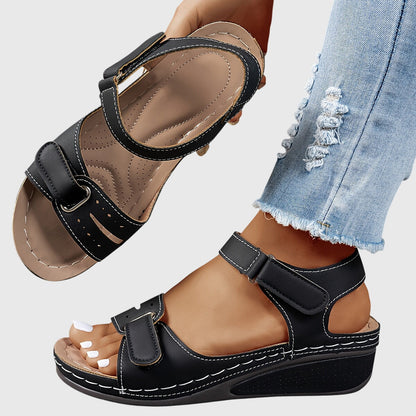 Comfortable Wedge Sandal for Women with Ankle Strap Open Toe Cushioned Relaxed Style