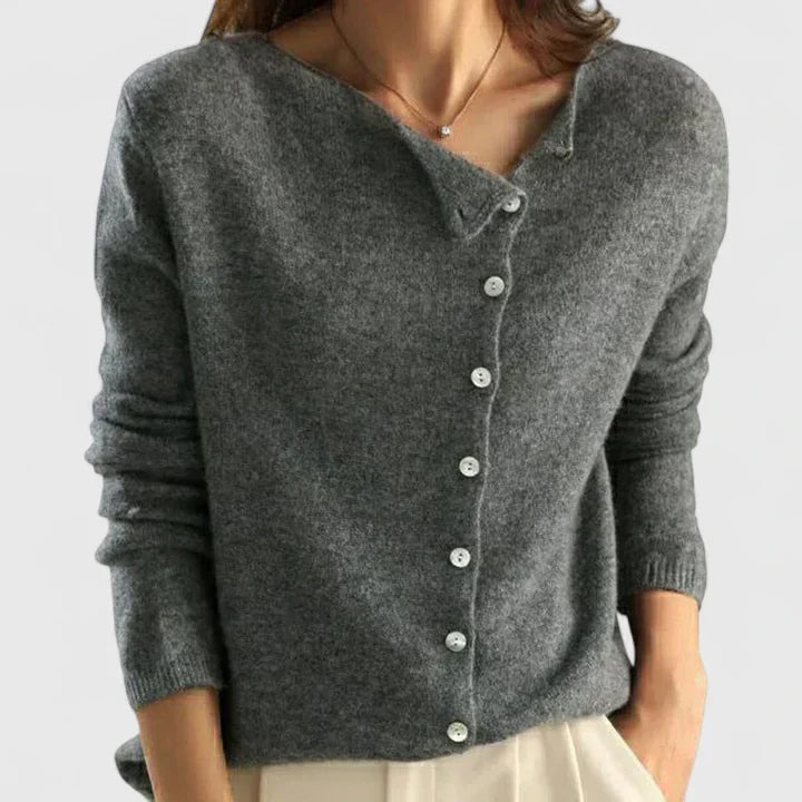 Stylish Knit Cardigan for Women with V Neck Button Front Long Sleeve Ribbed Knit Easy Style