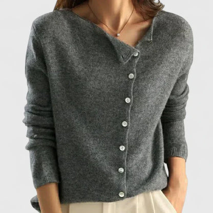 Stylish Knit Cardigan for Women with V Neck Button Front Long Sleeve Ribbed Knit Easy Style