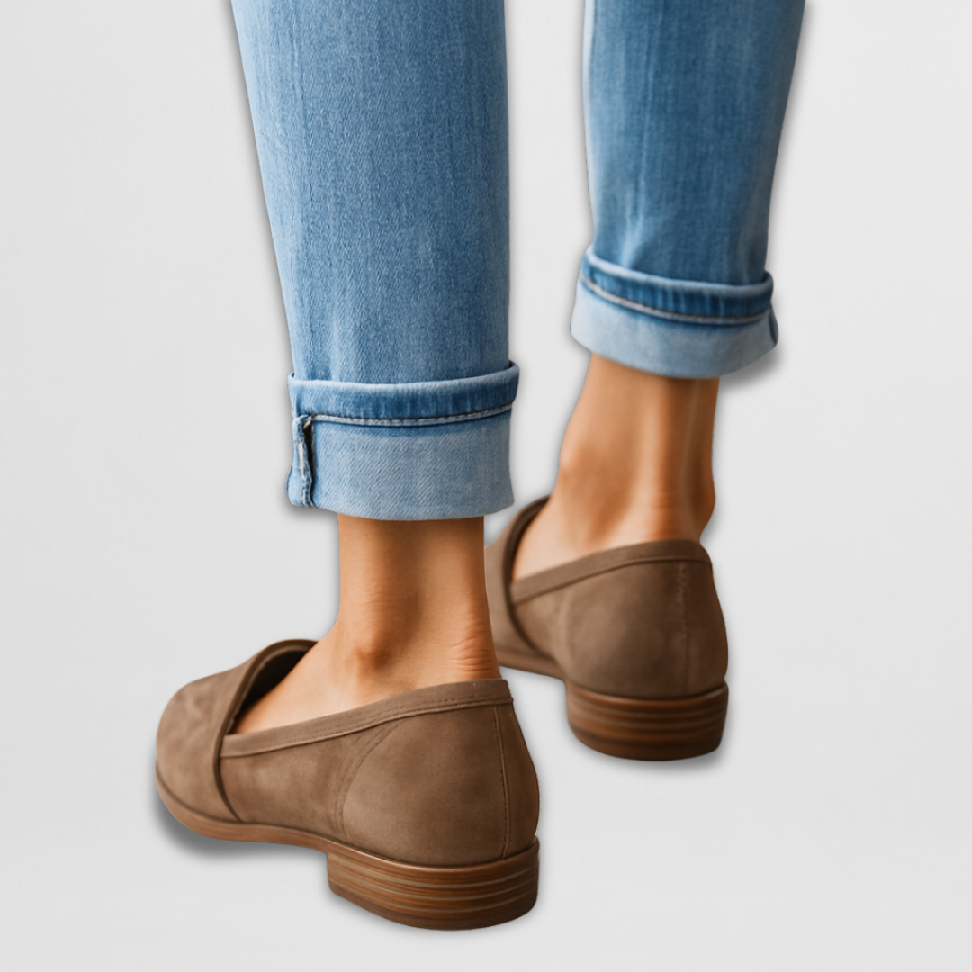 Effortless Suede Pointed Toe Loafer for Women with Penny Strap Slip On Flat Casual Style