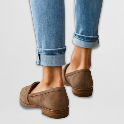 Effortless Suede Pointed Toe Loafer for Women with Penny Strap Slip On Flat Casual Style