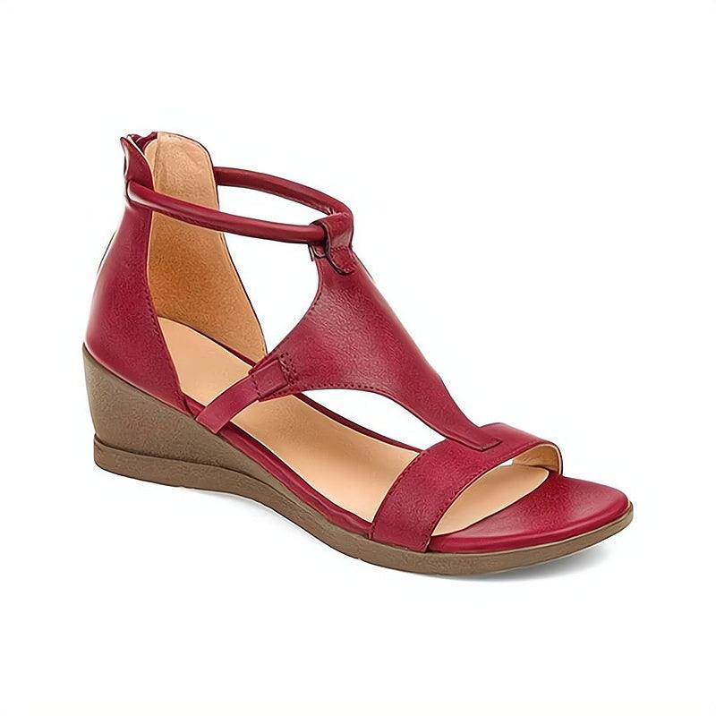 Stylish Wedge Sandal for Women with Open Toe Ankle Strap Platform Cutout Style